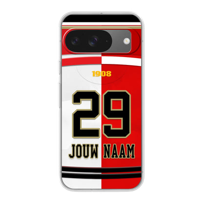 Feyenoord Rotterdam 2025-2026 telefoonhoesje met personalisatie - Google Pixel telefoonhoesjes - Voetbal fan kado 