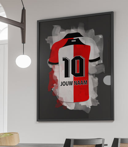 Feyenoord Rotterdam poster met eigen naam - Ingelijste poster - Voetbal fan cadeau