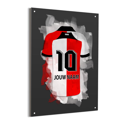 Feyenoord Rotterdam poster met eigen naam - Dibond poster - Voetbal fan cadeau
