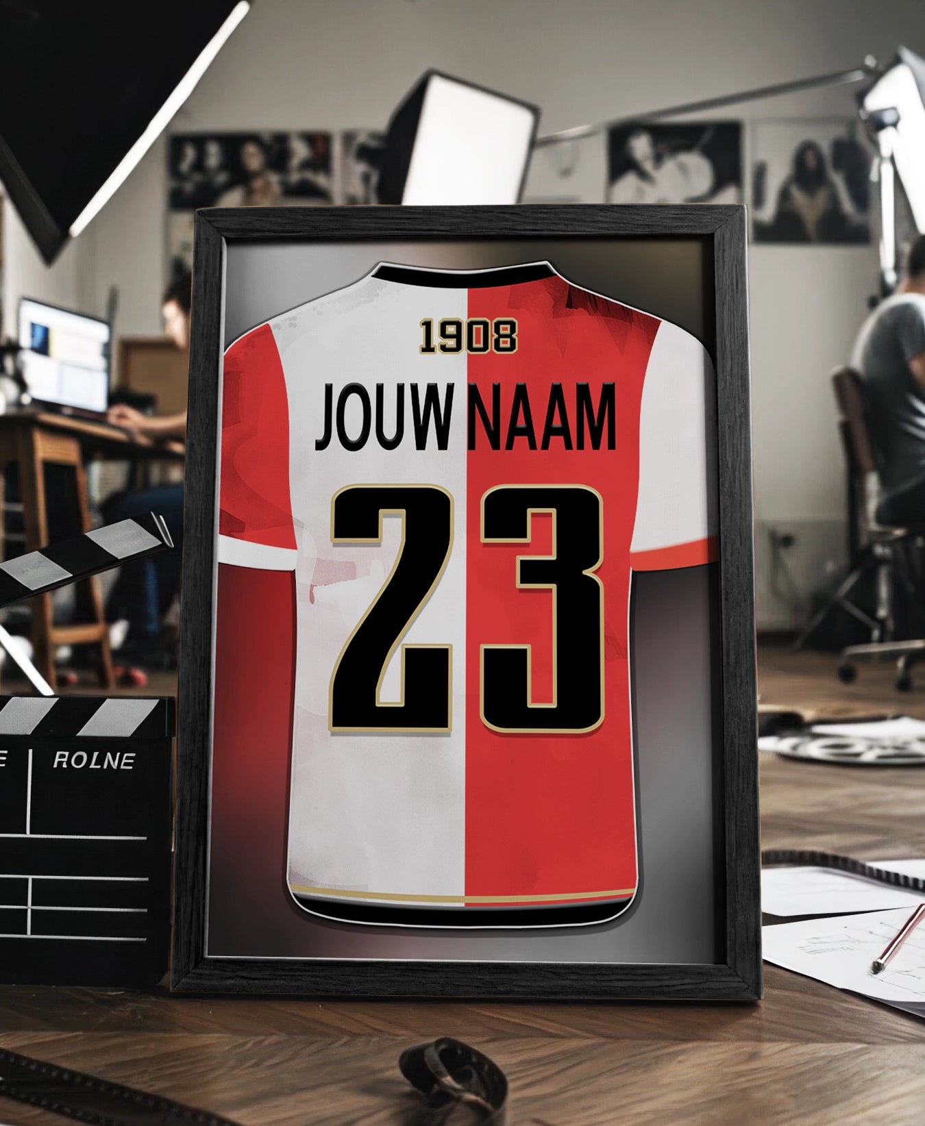 Feyenoord Rotterdam ingelijste poster met naam