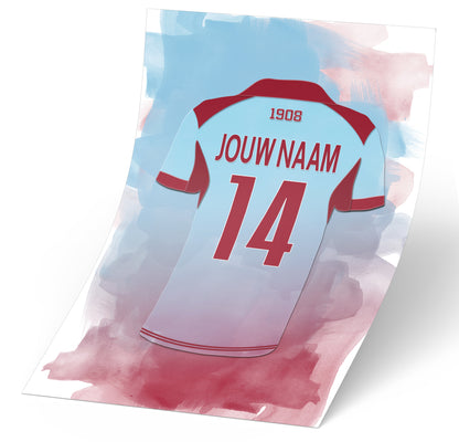 Feyenoord Rotterdam wanddecoratie - Feyenoord shirt 2025-2026 poster - Losse poster - Feyenoord fan kado