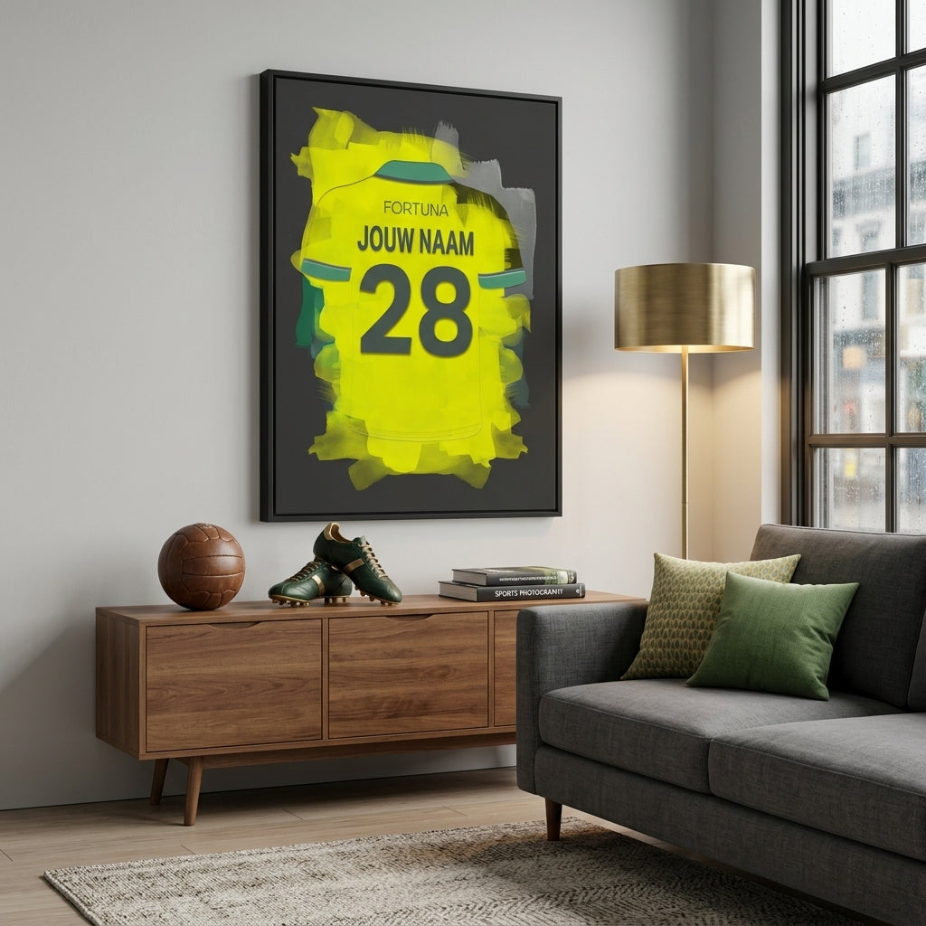 Fortuna Sittard Voetbal Canvas Muurdecoratie Verjaardag Voetbalfan