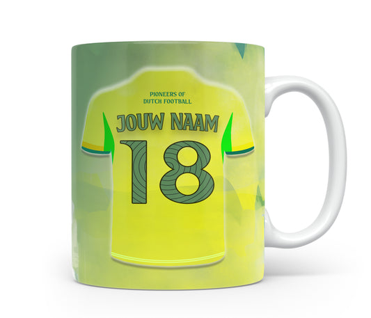 Fortuna Sittard voetbal mok met naam - Fortuna Sittard mok met personalisatie - Voetbal fan kado