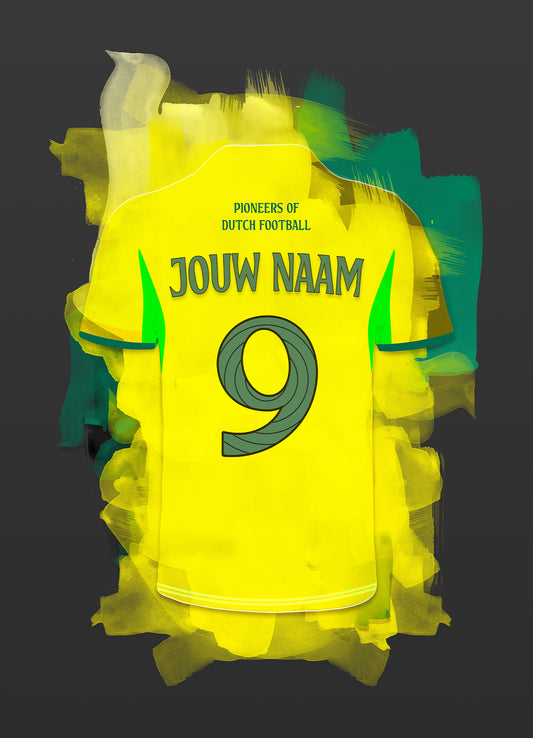 Fotuna Sittard wanddecoratie - Losse poster - Zwarte achtergrond - Voetbal fan cadeau