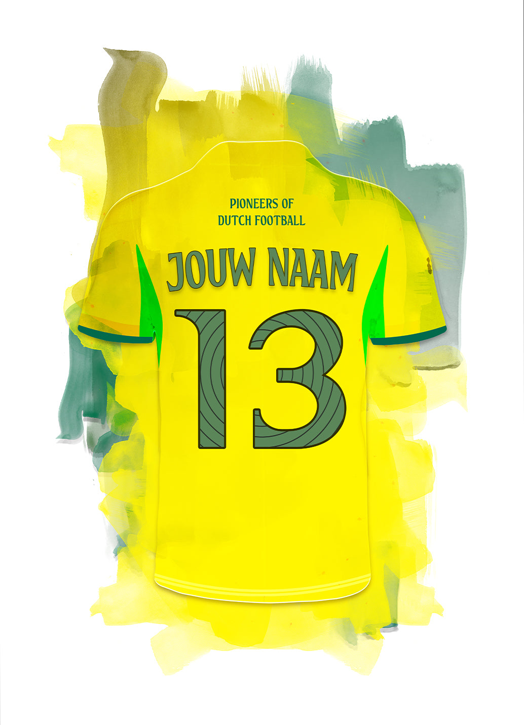 Fotuna Sittard wanddecoratie - Losse poster - Witte achtergrond - Voetbal fan cadeau
