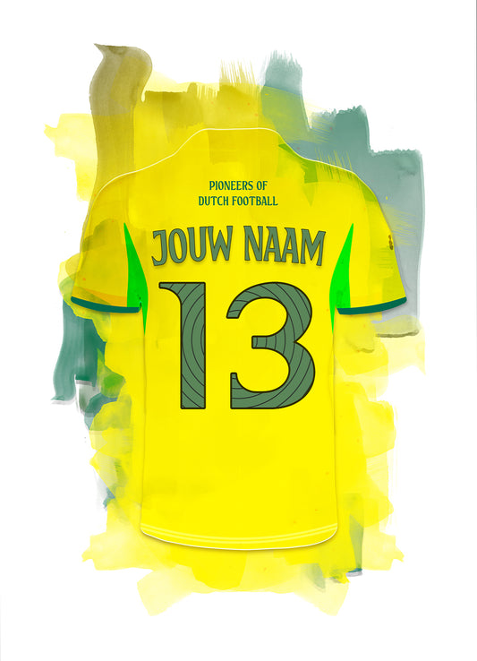 Fotuna Sittard wanddecoratie - Losse poster - Witte achtergrond - Voetbal fan cadeau