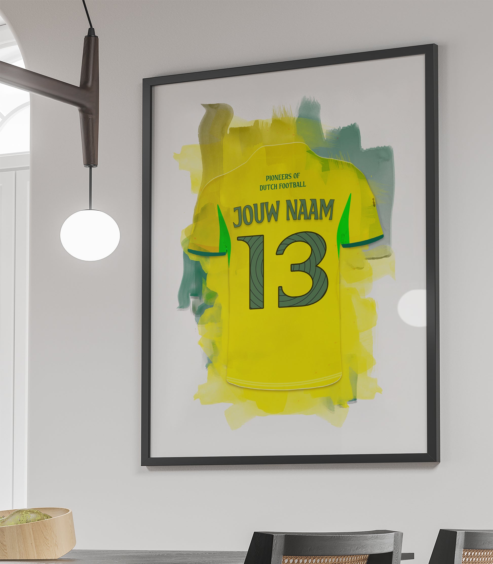 Fotuna Sittard wanddecoratie - Ingelijste poster - Witte achtergrond - Voetbal fan cadeau