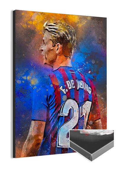 Frenkie de Jong Voetbal Canvas Muurdecoratie Voetbalcadeau