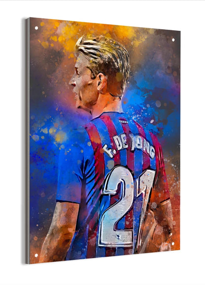 Frenkie de Jong Voetbal Aluminium Dibond Voetbalkamer