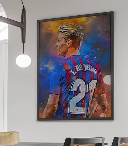 Frenkie de Jong Voetbal Poster Muurdecoratie Jongenskamer