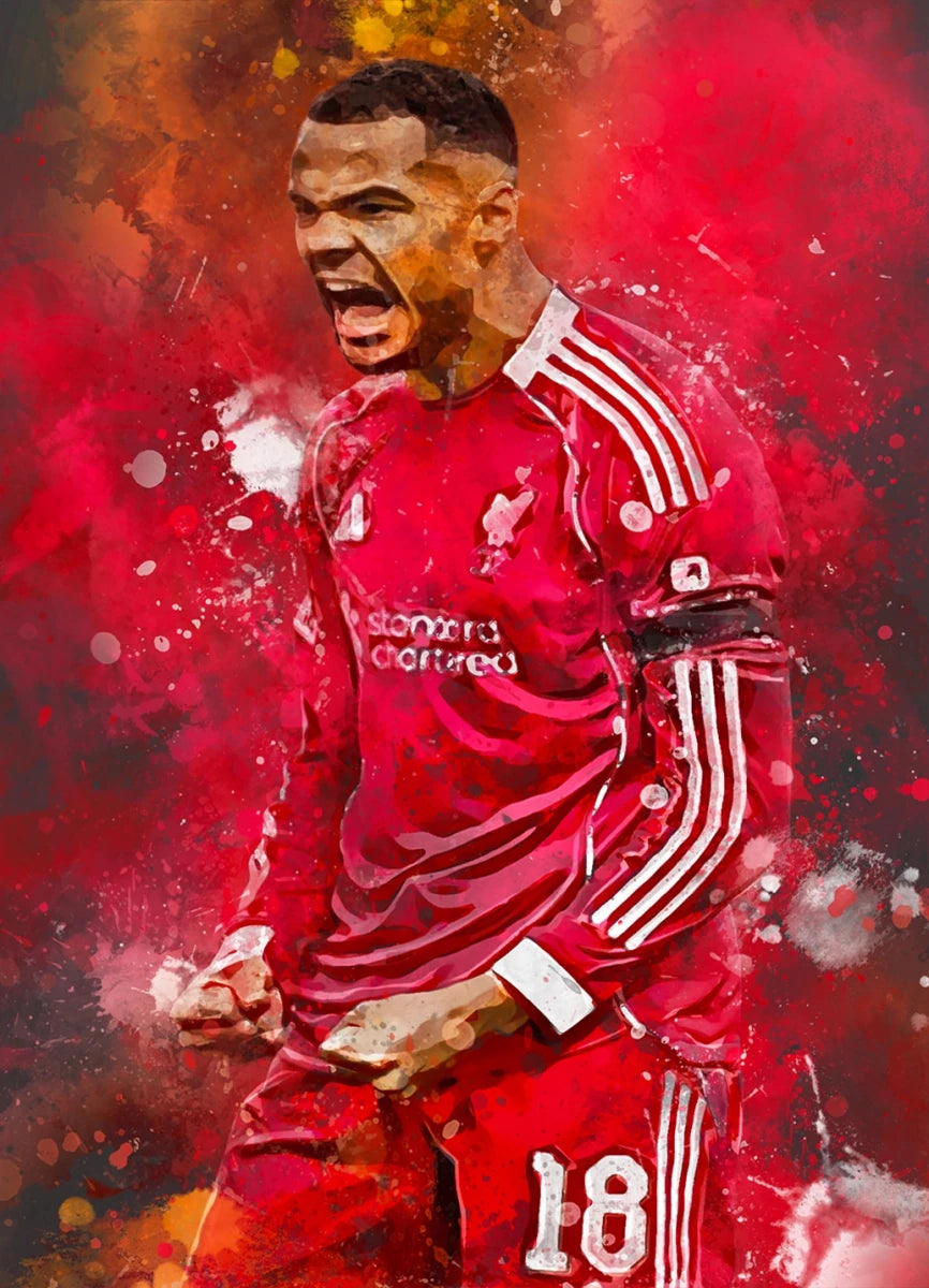 Gakpo Voetbal Poster Liverpool FC Jongenskamer