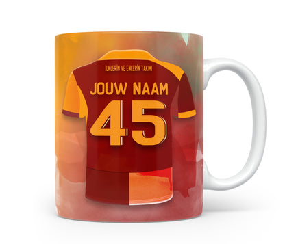 Galatasaray mok met naam - Gala mok met personalisatie - Voetbal fan cadeau