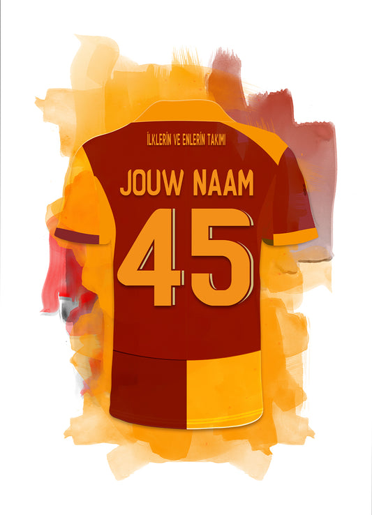 Galatasaray wanddecoratie - Losse poster - Witte achtergrond - Voetbal fan cadeau