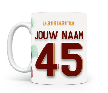 Galatasaray mok met naam - Gala mok met personalisatie - Voetbal fan cadeau