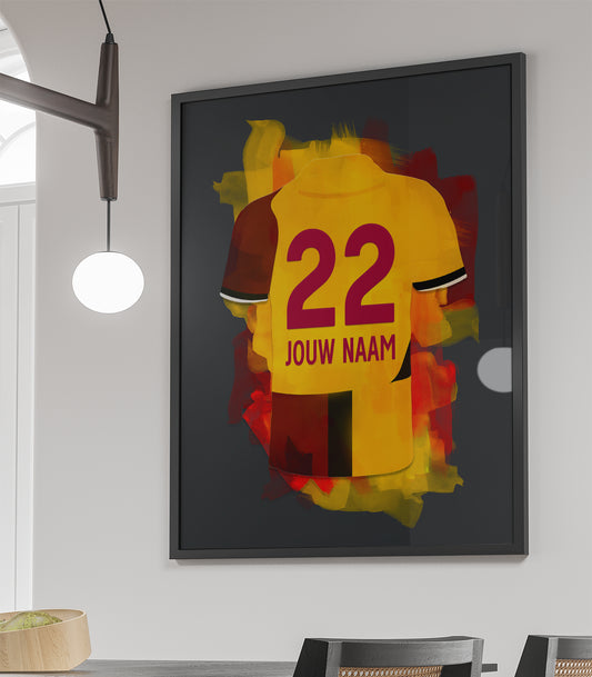 Galatasaray ingelijste  poster met naam en rugnummer - Galatasaray poster met personalisatie