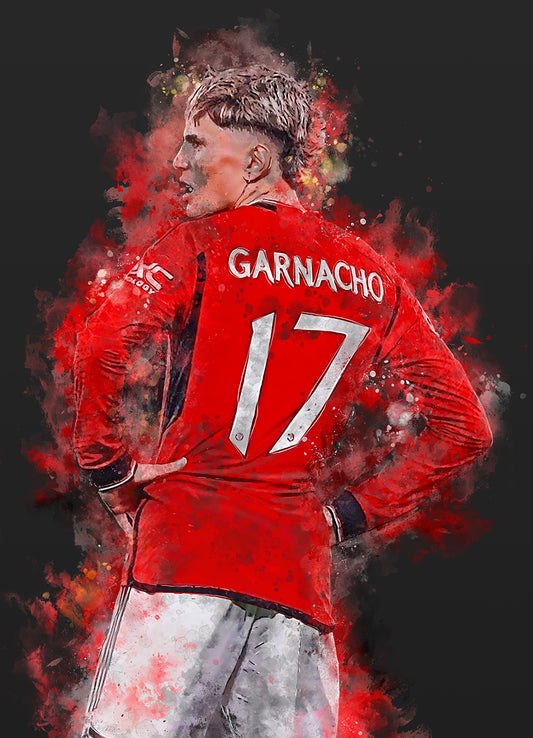 Garnacho voetbal poster man united