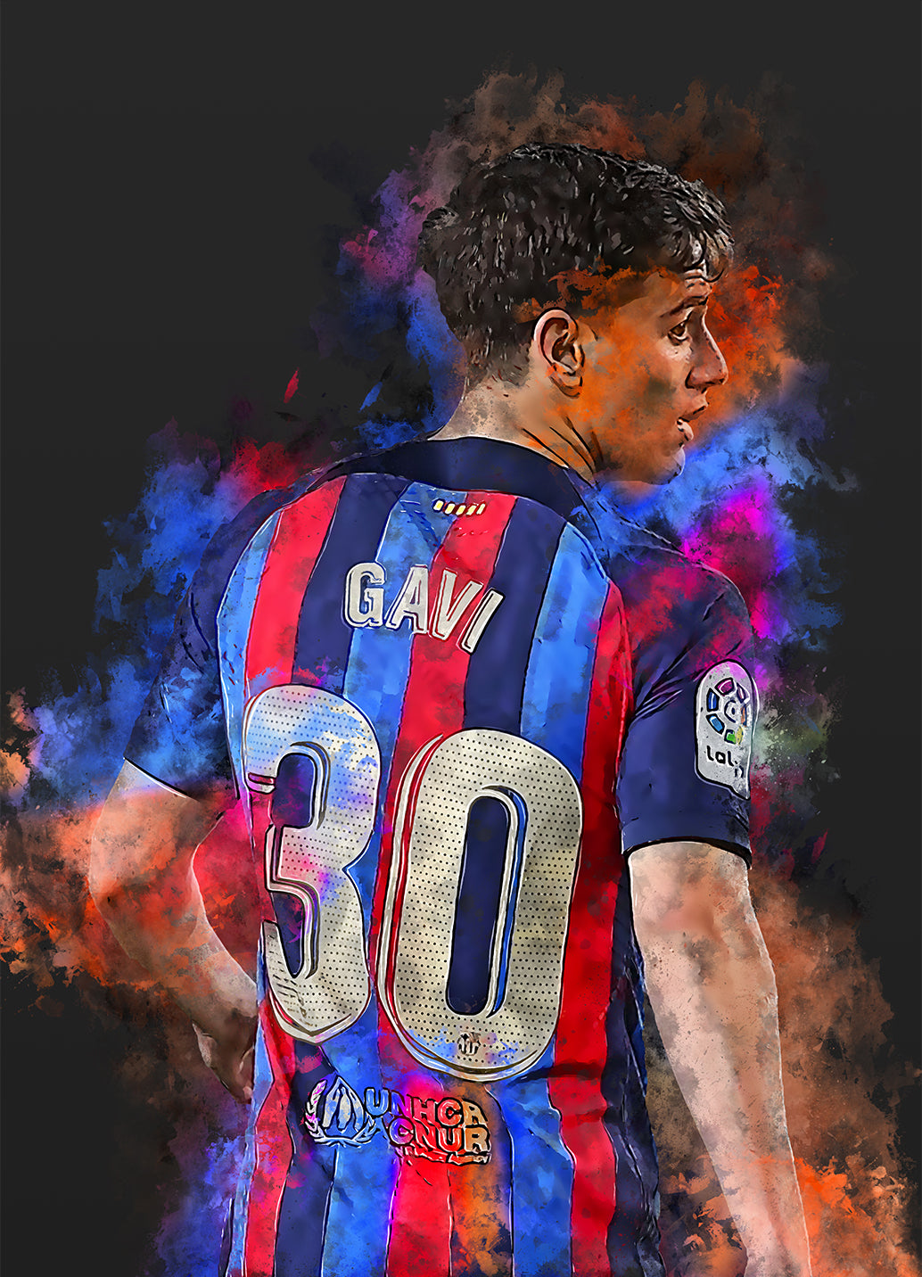 gavi voetbalposter barcelona