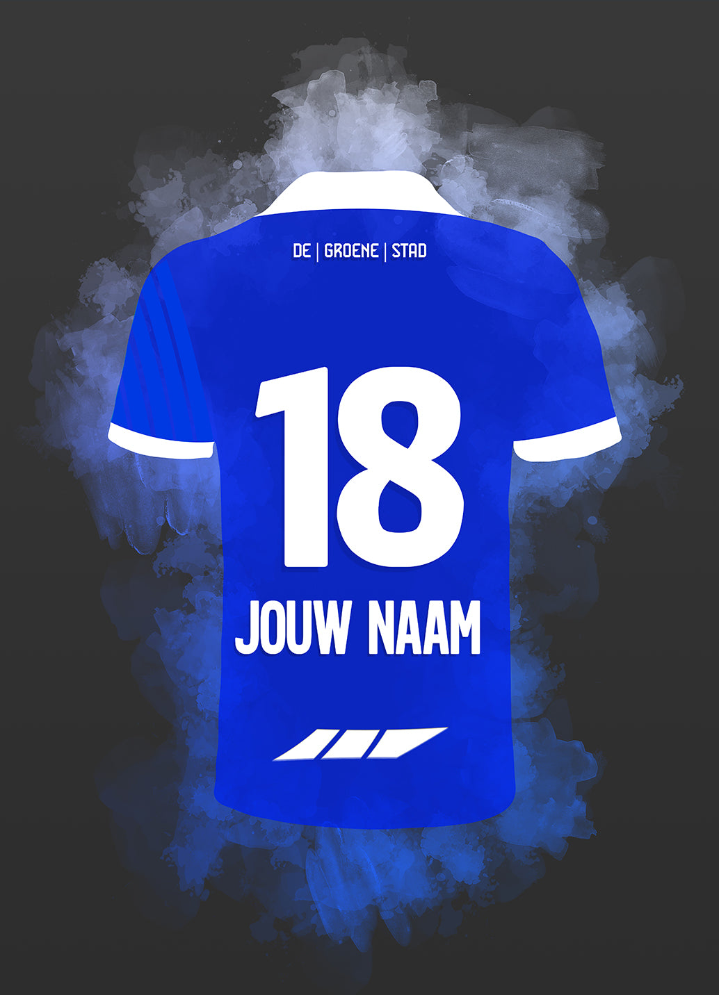 KRC Genk shirt poster met naam en rugnummer personalisatie