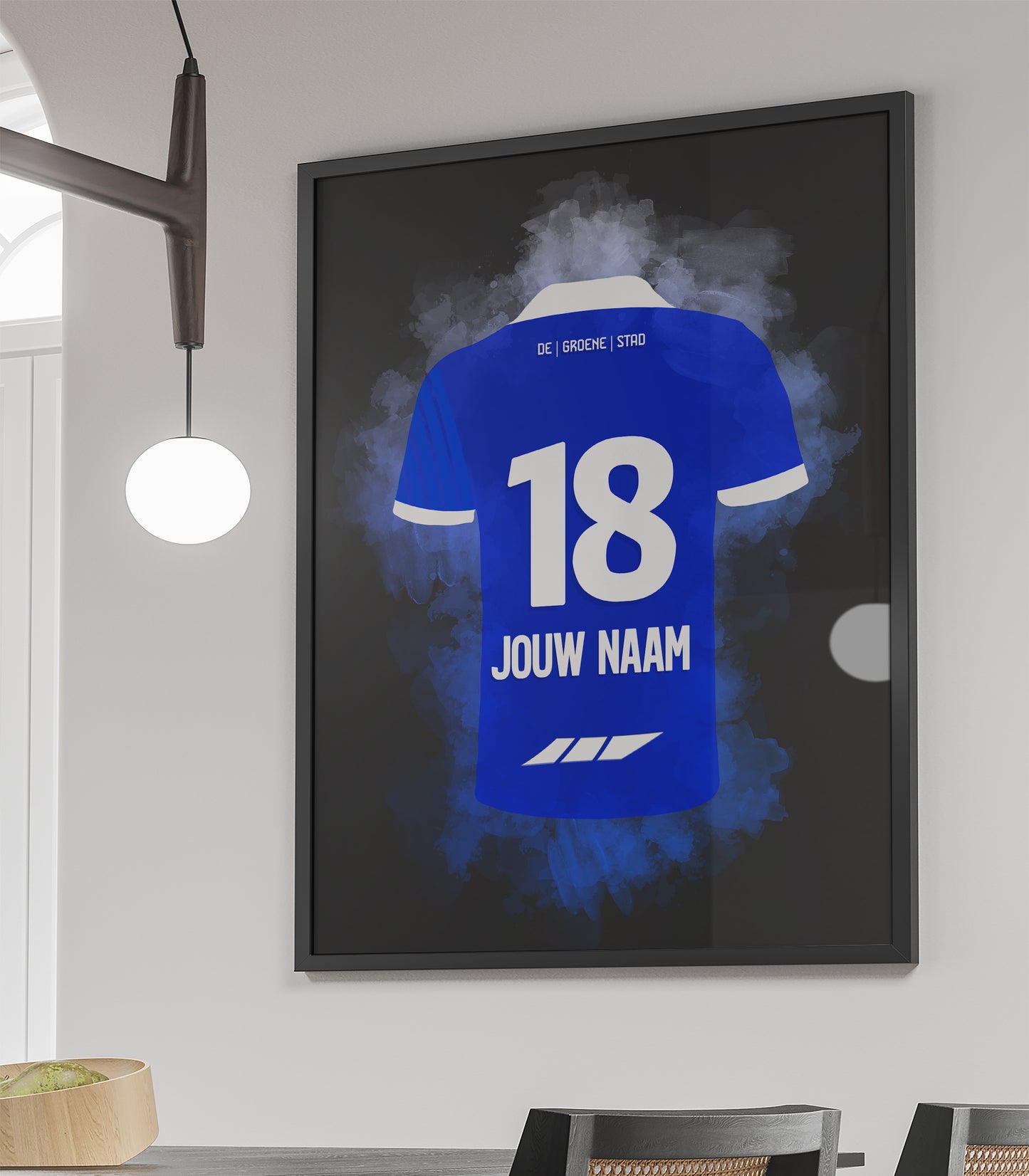 KRC Genk shirt poster met naam en rugnummer personalisatie