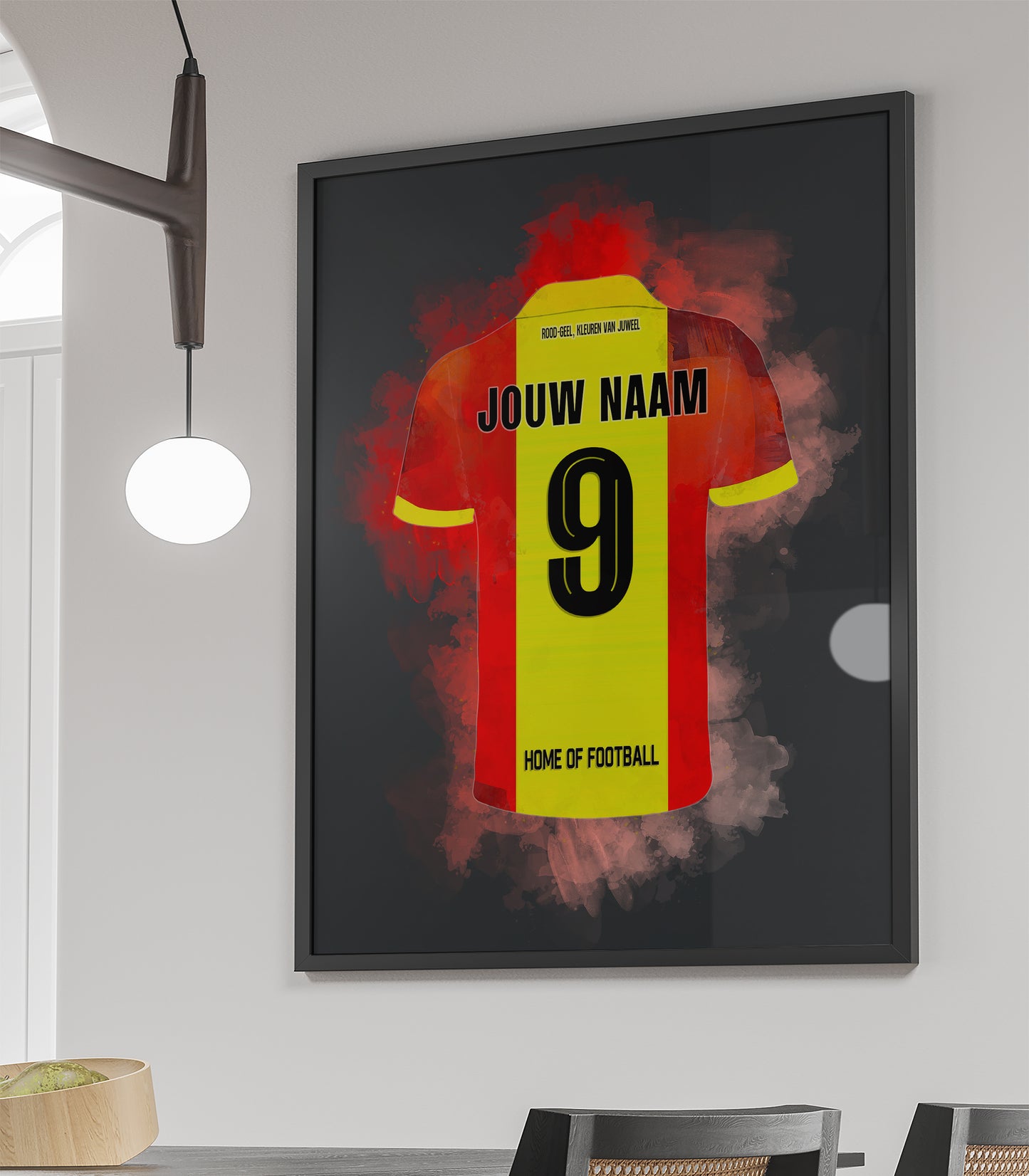 Handgemaakte Go Ahead Eagles poster met mogelijkheid tot personalisatie van naam en rugnummer, stijlvolle wanddecoratie voor fans