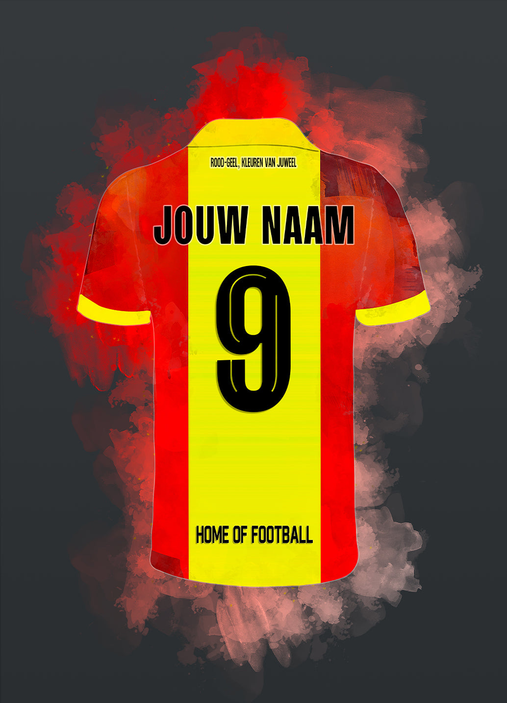 Handgemaakte Go Ahead Eagles poster met mogelijkheid tot personalisatie van naam en rugnummer, stijlvolle wanddecoratie voor fans