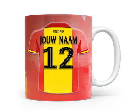 Go Ahead Eagles voetbal mok met naam - Voetbal mok met personalisatie - Voetbal fan kado