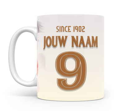 Go Ahead Eagles voetbal mok met naam - Voetbal mok met personalisatie - Voetbal fan kado