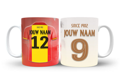 Go Ahead Eagles voetbal mok met naam - Voetbal mok met personalisatie - Voetbal fan kado