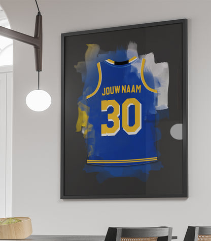 Golden state warriors basketbal NBA poster - basketbal fan cadeau - ingelijste poster