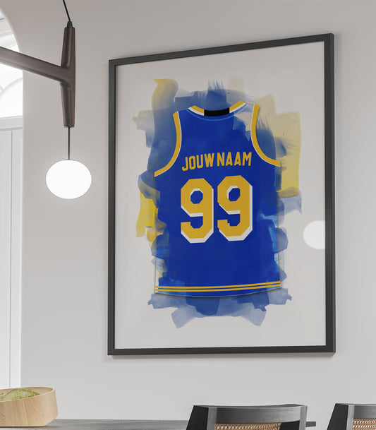 Golden state warriors basketbal NBA poster - basketbal fan cadeau - ingelijste poster