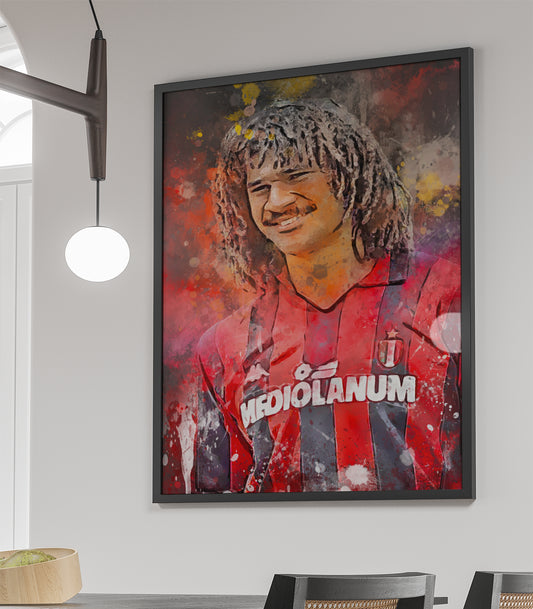 Gullit ingelijste poster ac milan - voetbal cadeau 