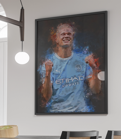 Haaland Voetbal Wanddecoratie Poster Met Lijst Kopen