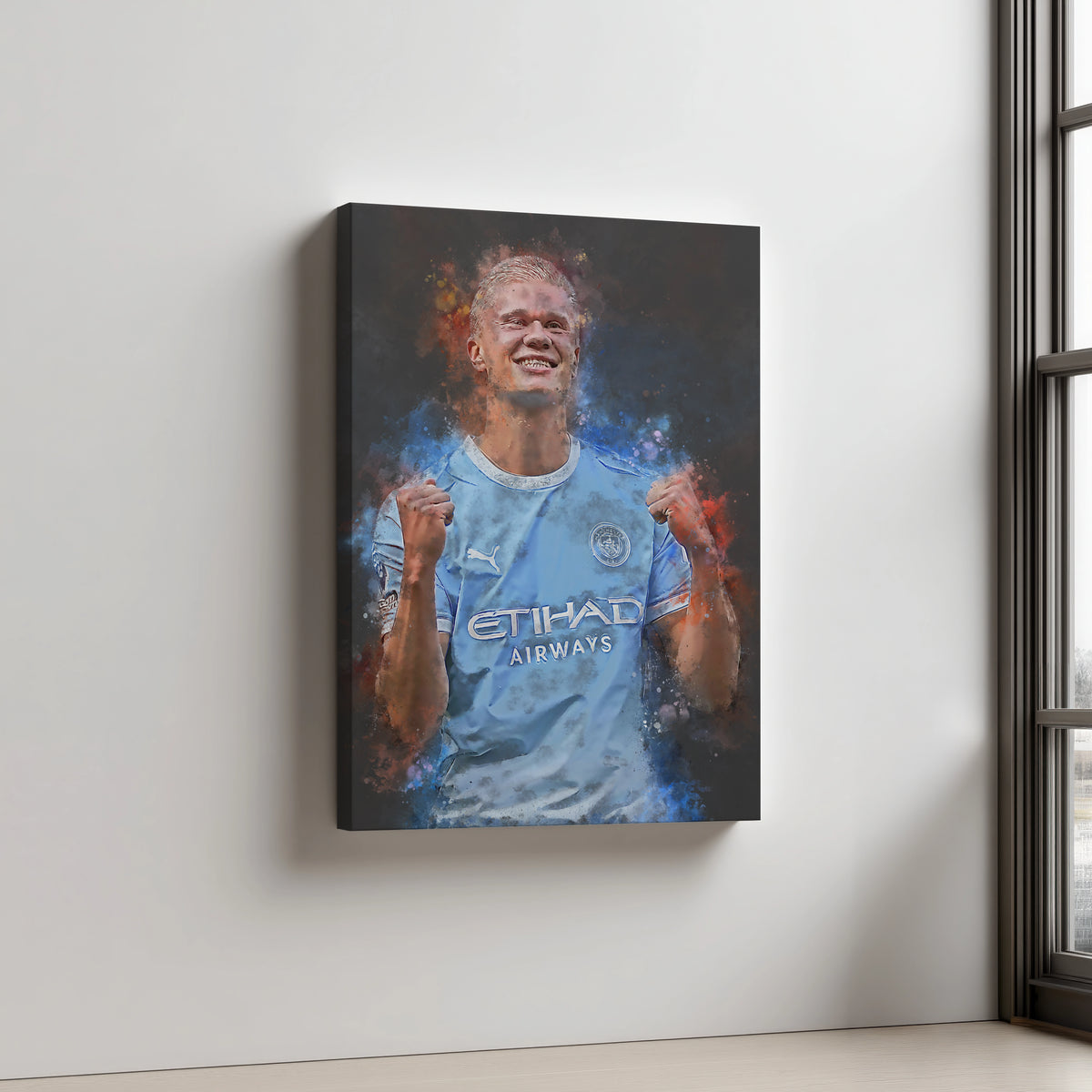 Haaland Voetbal Wanddecoratie Canvas Dibond Mancave