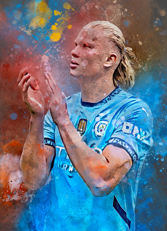 Erling Haaland wanddecoratie - Poster - Canvas - Ingelijste poster - Dibond - Voetbal fan cadeau