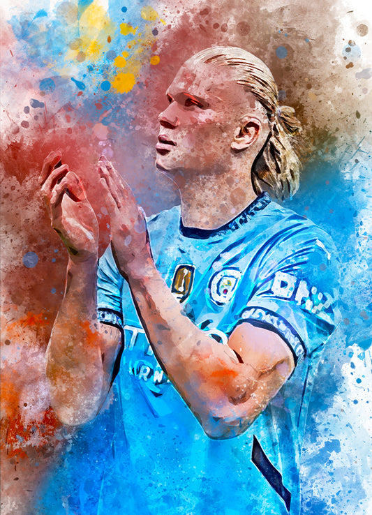 Erling Haaland wanddecoratie - Poster - Canvas - Ingelijste poster - Dibond - Voetbal fan cadeau