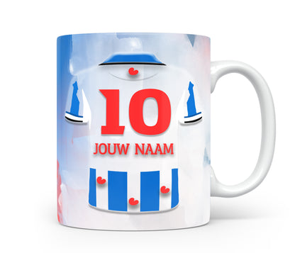 SC Heerenveen voetbal mok met naam - Voetbal mok met personalisatie - Voetbal fan cadeau