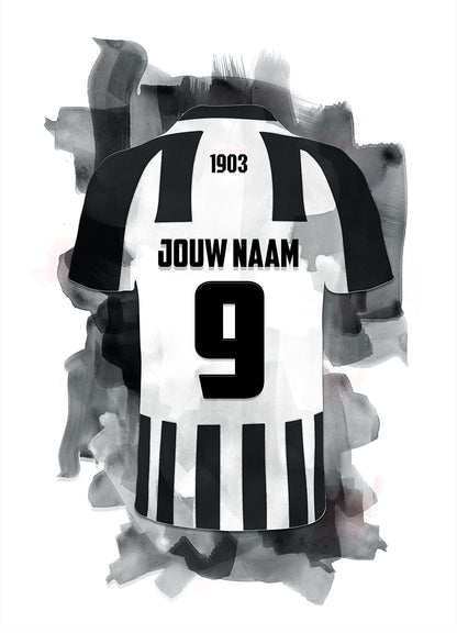 Heracles Almelo poster met naam en rugnummer = Heracles poster met personalisatie witte achtergrond