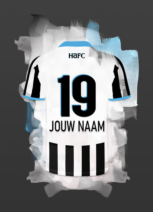 Heracles Almelo wanddecoratie - Losse poster - Zwarte achtergrondkleur - Voetbal fan cadeau