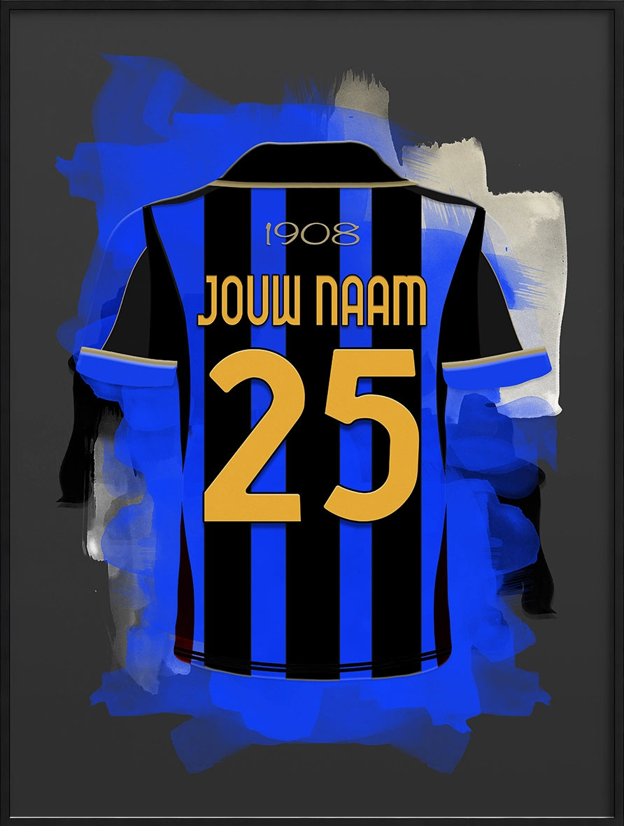 Inter Milan Voetbal Poster Gepersonaliseerd Voetbalfan Cadeau