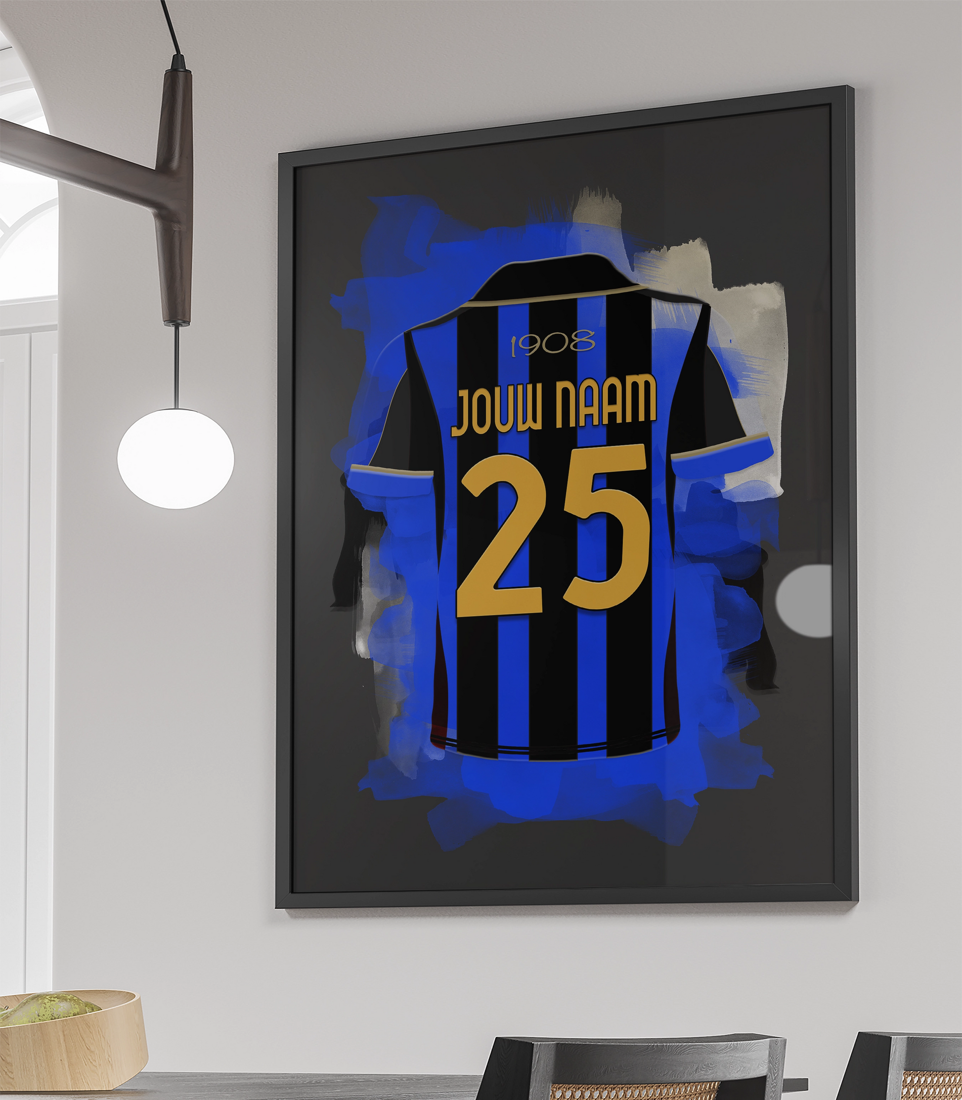 Inter Milan Voetbal Poster Met Eigen Naam Verjaardag Cadeau