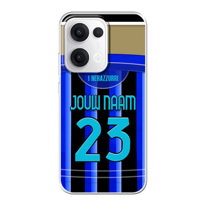 Inter Milan telefoonhoesje met naam - Oppo Reno - Voetbal fan kado