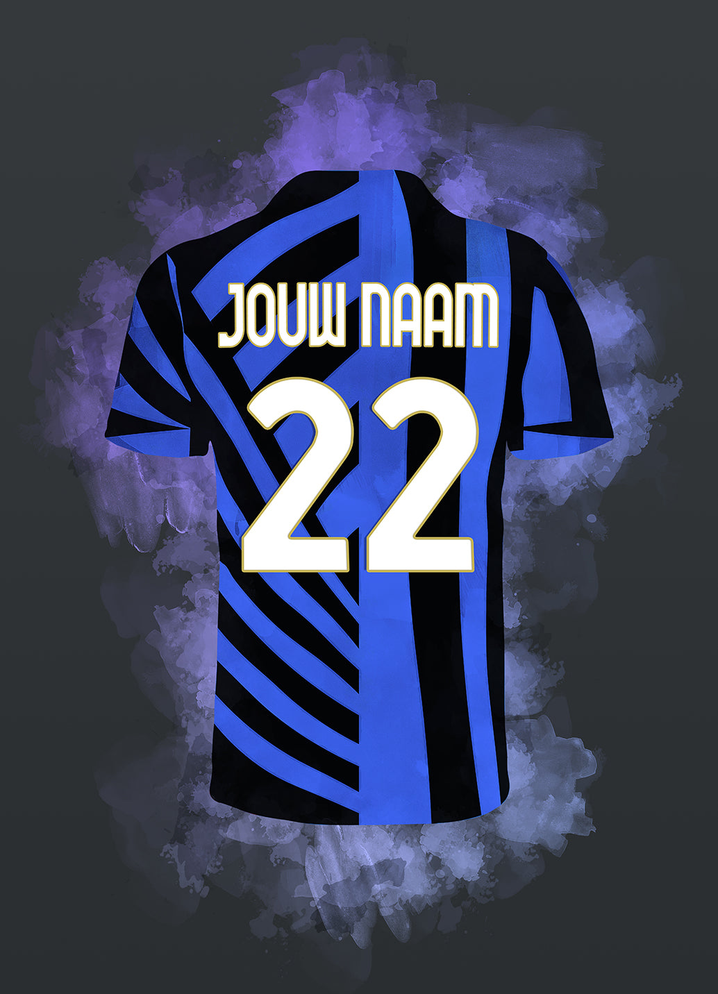 Inter Milan voetbalposter met eigen naam