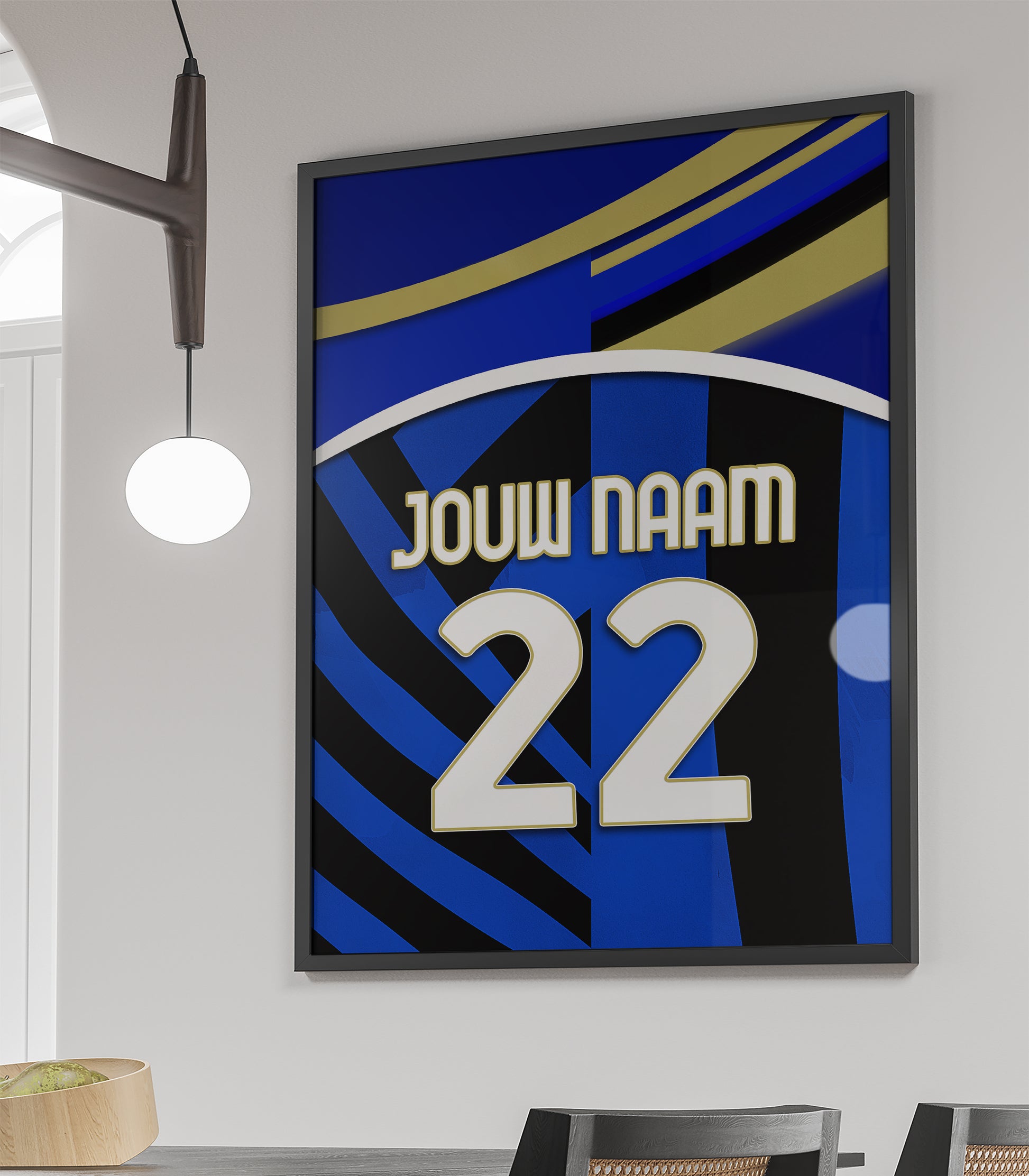 Inter Milan ingelijste poster met naam