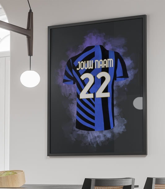 Inter Milan voetbalposter met eigen naam