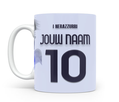 Inter Milan voetbal mok met naam - Inter Milan mok met personalisatie - Voetbal fan cadeau