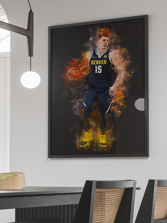 jokic nuggets poster basketbal