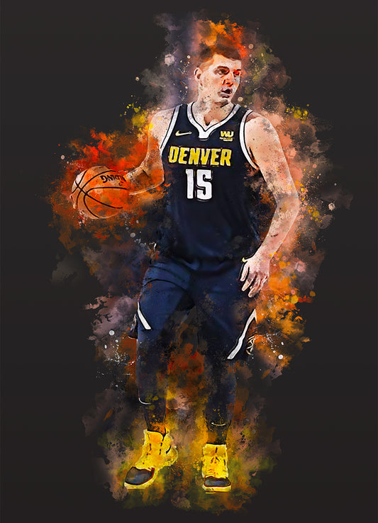 jokic nuggets poster basketbal
