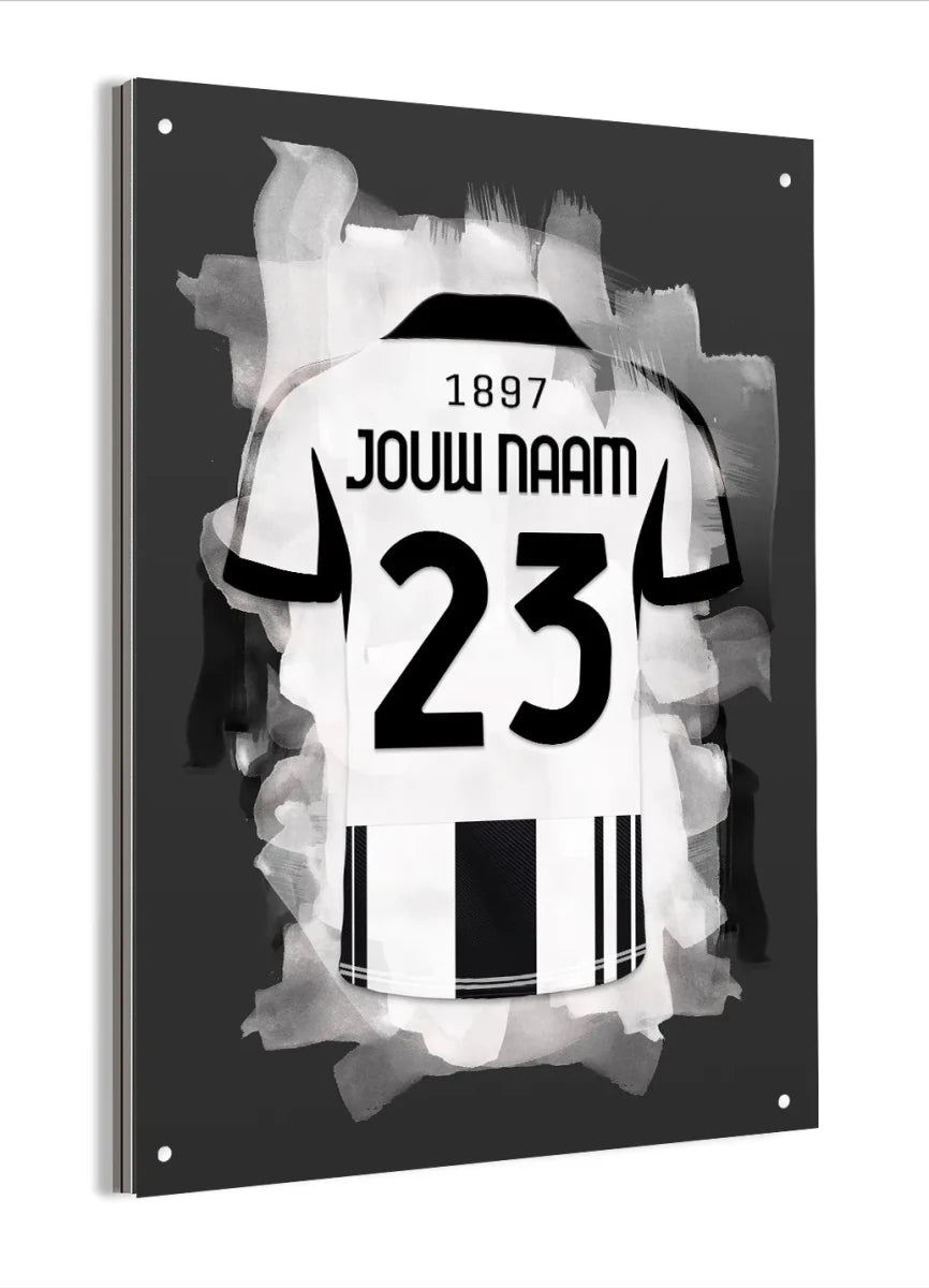 Juventus Turijn Voetbal Poster Aluminium Dibond Mancave Wanddecoratie