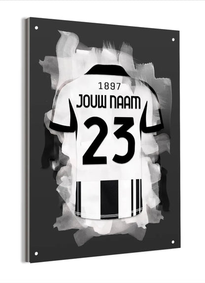 Juventus Turijn Voetbal Poster Aluminium Dibond Mancave Wanddecoratie