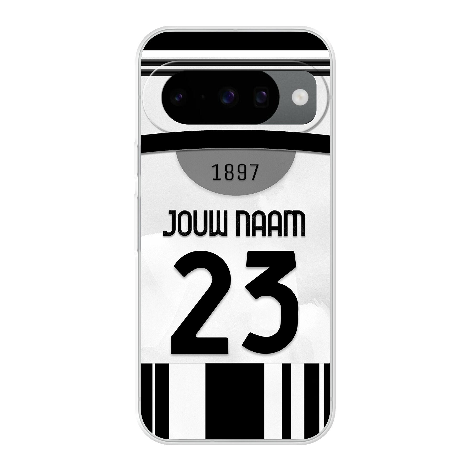 Juventus FC telefoonhoesje met naam - Google Pixel - Voetbal fan kado